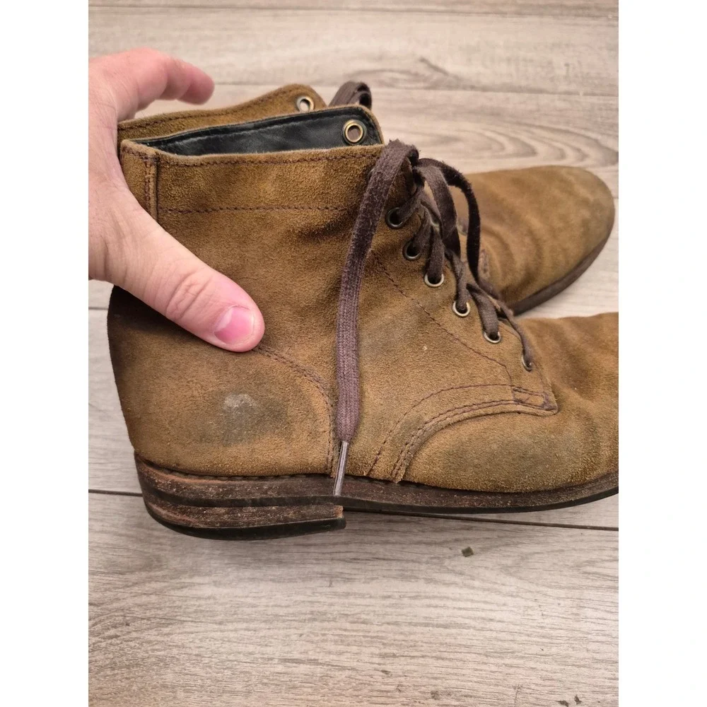 Thursday‎ Boot Co Mens Tan Brown Suede Lace Up President Boots Ankle Sz 8.5